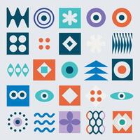 a collection of different colored geometric symbols vector
