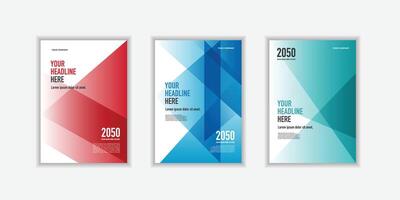 Modern folding ribbon theme book cover template in gradient color. A4 size book cover template for annual report corporate business vector