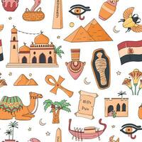 egypt doodles seamless pattern for wallpaper, print, background, wrapping paper, etc. EPS 10 vector