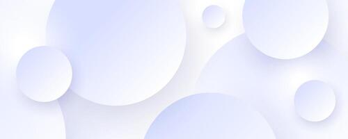 Elegant white abstract background featuring soft, like paper cut circular shapes gently floating across a light surface, enhanced with smooth gradients and subtle depth to create a calm, modern visual vector