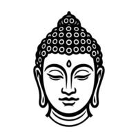 Outline Buddha head, minimalist black and white illustration. simple and elegant style. Perfect for digital and printed products vector