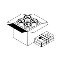 Trendy isometric style icon of pound box , easy to edit. vector