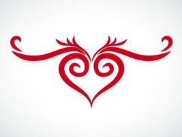 abstract red heart ornament symbol vector