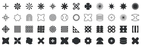 Dynamic Geometric UI Accent Shapes Solid Icon Set. Dynamic Geometric UI Accent Shapes Silhouette Symbol Collection. Isolated Illustration vector