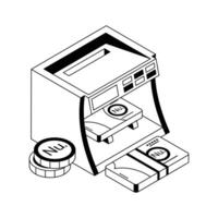 Grab this isometric icon of money scanner machine. vector