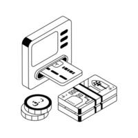 A well designed isometric icon of insert card.. vector