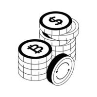 Well crafted isometric icon of currency exchange. vector