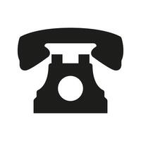 Retro Rotary Telephone Solid Icon. Vintage Communication Device Silhouette Symbol. Classic Telecommunication, Nostalgia, And History Representation. Isolated Illustration vector