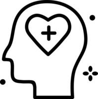 Mental health line icon resources promoting well-being, emotional balance, resources for wellbeing and support services for mental wellness. Guidance and coping strategies. vector