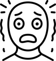 Fearful expression a person's face showcasing anxiety fear worry apprehension dread panic terror alarm fright unease stress showing human emotion and facial expression vector