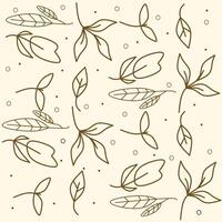 Hand-drawn seamless botanical doodle pattern. vector