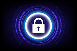 Cyber security and privacy network technology concept with digital Padlock icon vector