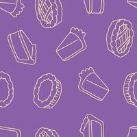 Outline Pie Seamless Pattern Background for Surface Print Fabric Fashion Wrapping vector