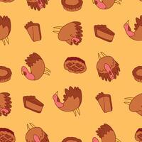Seamless Pattern of Turkey Animal Pie Background for Fashion Wrapping Print Fabric Surface vector