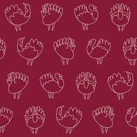 Outline Turkey Seamless Pattern Background for Print Fabric Surface Fashion Wrapping vector