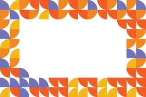 A pattern of orange, yellow, and purple quarter circles on a white vector