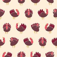 Turkey Seamless Pattern Background for Print Fabric Surface Fashion Wrapping vector
