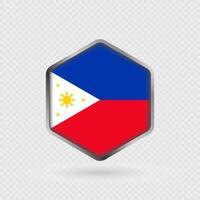 Philippines Flag Icon in Hexagon Shape. vector