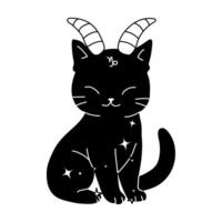 Cat with Capricorn Symbol and Astrology Design vector