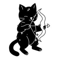Cat Character with Sagittarius Astrological Symbol vector