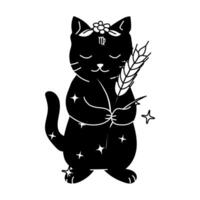 Cat with Virgo Symbol and Astrology Design vector