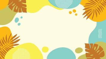 Summer Nature Background with Abstract Shapes and Palm Leaves vector