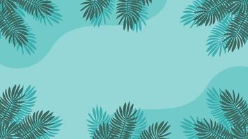 Summer Nature Themed Background with Palm Leaves Background vector