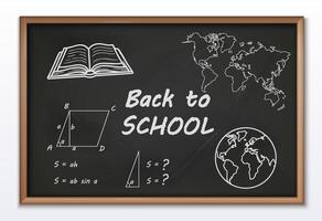 Back to School Blackboard Realistic composition vector