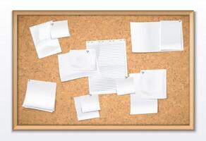 Vision Board Realistic composition with notes vector