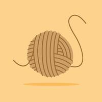 wool string ball, thin thread for tying letters, linen ball, hobby of dressing up handmade items vector