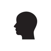 A silhouette of a man's head on a white background vector
