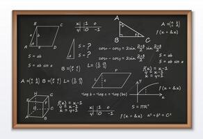 Mathematics Blackboard Vision Board Realistic composition vector