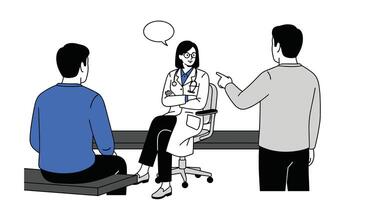 Doctor Advising Patient During Medical Consultation Exploring Treatment Options And Diagnostic Procedures vector