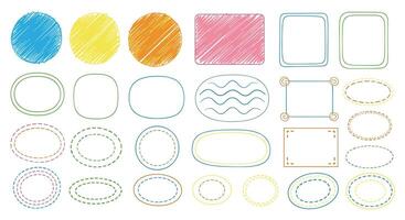 Colorful and Playful Scribbled Shapes Collection for Creative Projects and Designs vector