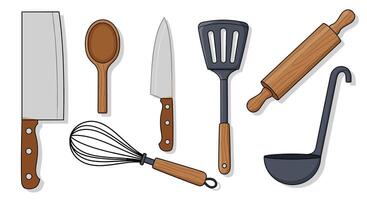 An Overview of Cooking Utensils Used in the Kitchen to Create Wonderful Food vector