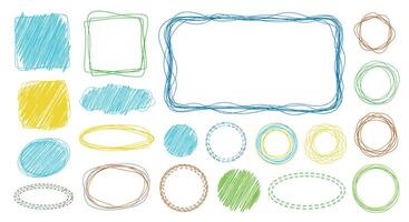 Various Hand Drawn Shapes and Grunge Elements for Graphic Design and Decoration vector
