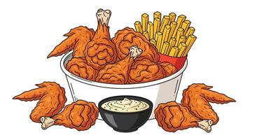 The Ultimate Guide to Crispy and Delicious Fried Chicken A Culinary Adventure vector