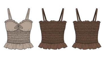Elegant and Stylish Sleeveless Tops with Intricate Detailing Perfect for Warm Weather Days vector