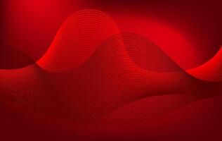 Vibrant Red Abstract Lines Digital Flowing Wave Background vector