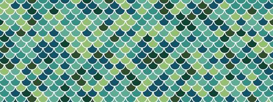Traditional scale pattern inspired by dragon, fish, and mermaid motifs. Perfect for textiles, prints, and cultural designs. Scalloped backdrop in green. . vector