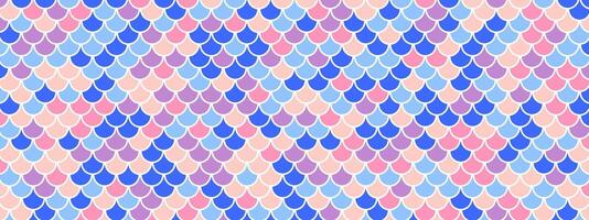 Scallop scale pattern with mermaid and fish motifs. Seamless roof layout with dragon and snake skin texture. Abstract wave background with line detailing. illustration. vector