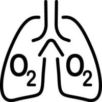 Lung icon with oxygen symbol vector