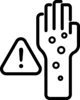 Allergy warning alert icon for medication vector