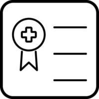 Official medical certificate document icon vector