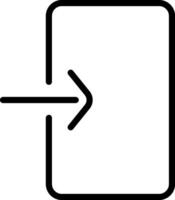 Log in icon. Simple line icon no fill for apps and websites vector