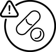 Drug interaction warning alert icon vector