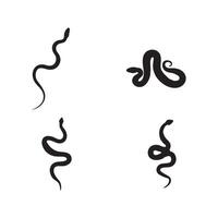 Black Snake Silhouette Set Chinese Zodiac Snake Icon Illustration for Chinese New Year Design on White Background vector