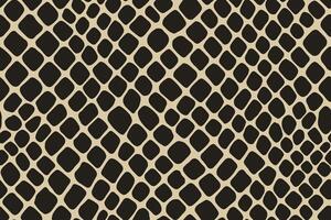 Seamless snake skin pattern with regular black scales on beige background vector