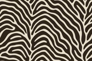 Seamless okapi stripe pattern with wavy brown lines on beige background vector