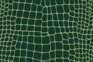 Seamless crocodile skin pattern with irregular dark green scales on light green background vector